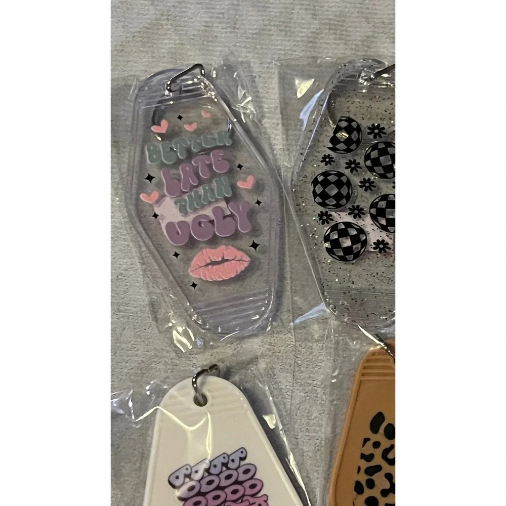 Set of 10 Motel Style Keychain Unisex Multicolor NWT Graphic Print Lot